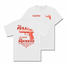 TRIGGER SQUEEZE TEE- WHITE/RED