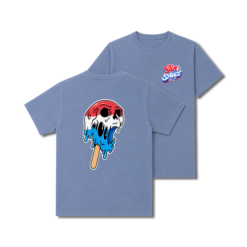 DEATHPOPS USA TEE- FADED BLUE